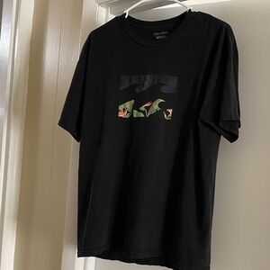 Billabong Black Tee with Floral Design